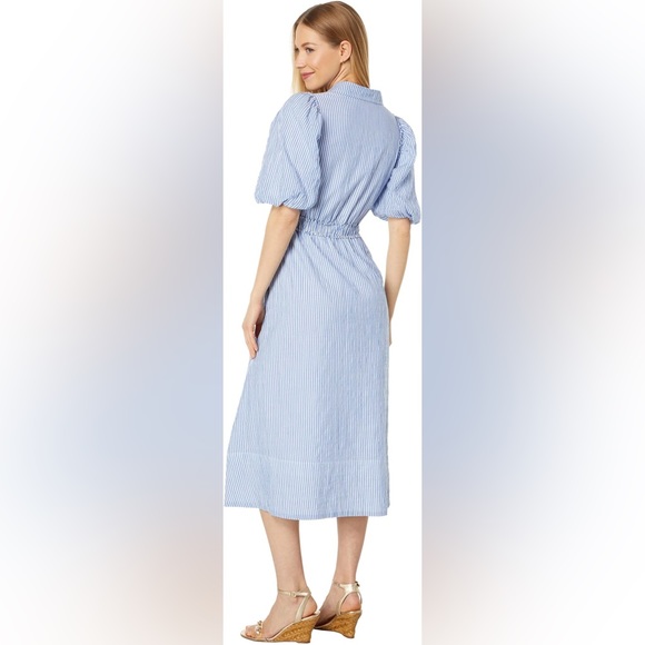 NWT Lilly Pulitzer Tassie Midi Dress Oxford Stripe Coastal Blue Size 6 - Picture 3 of 14